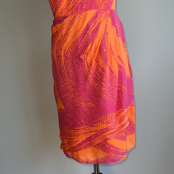 Shoshanna - Acacia Flames One Shoulder Silk Cocktail Dress - BNWT - Picture 4 of 16